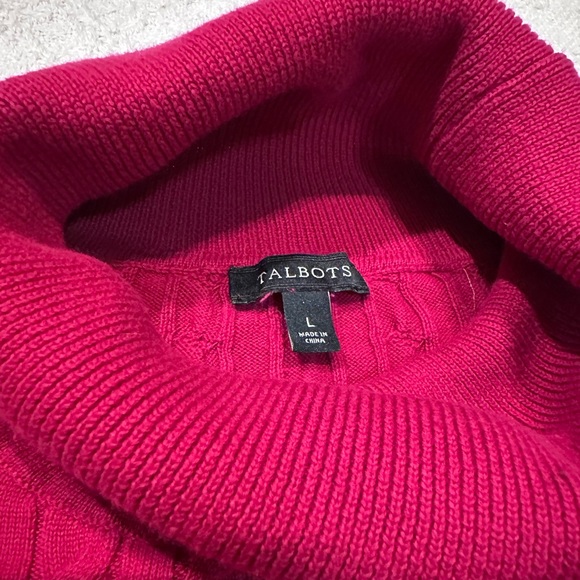 Talbots Dark Raspberry Turtleneck Sweater - Picture 4 of 10